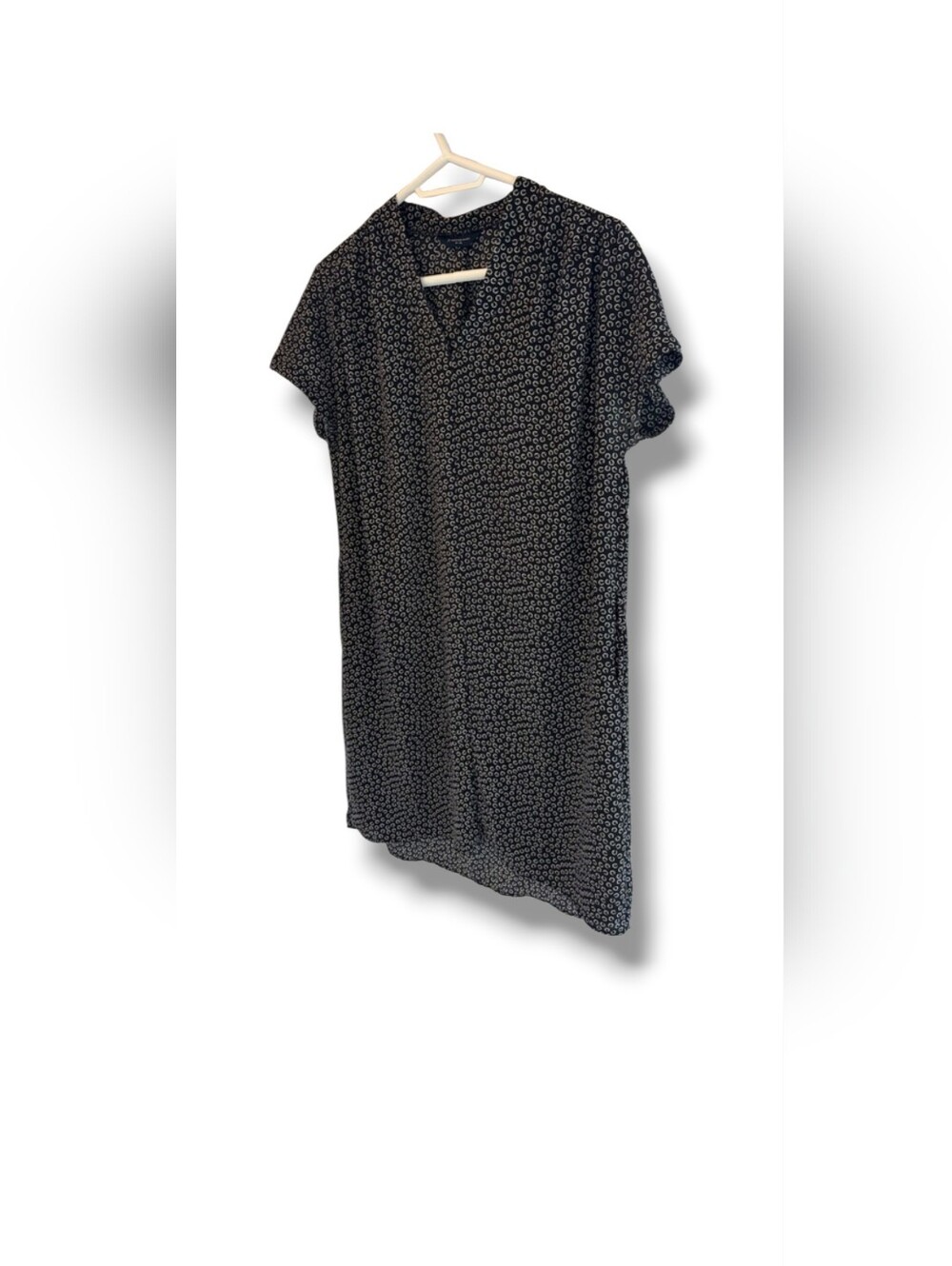Denver Hayes Black Printed Short-Sleeve Shift Dress